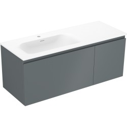 MEXEN/S - Orio kúpeľňová skrinka 120 cm s umývadlom Vela ľavá, 1S, 1D, grafit mat/biela mat (91A13-12047-3-BBFF66-W23L01)