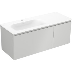 MEXEN/S - Orio kúpeľňová skrinka 120 cm s umývadlom Vela ľavá, 1S, 1D, sivá mat/biela mat (91A13-12047-3-BBFF62-W23L01)