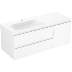 MEXEN/S - Orio kúpeľňová skrinka 120 cm s umývadlom Vela ľavá, 2S, 1D, biela mat (91A13-12047-3-BBFFFF01-W23L01)