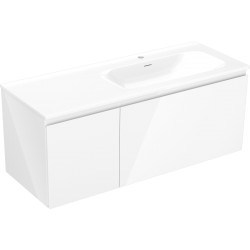 MEXEN/S - Orio kúpeľňová skrinka 120 cm s umývadlom Vela pravá, 1S, 1D, biela lesk (91A13-12047-3-BBFF00-W23P00)