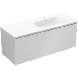 MEXEN/S - Orio kúpeľňová skrinka 120 cm s umývadlom Vela pravá, 1S, 1D, sivá mat/biela mat (91A13-12047-3-BBFF62-W23P01)