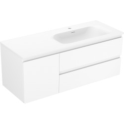 MEXEN/S - Orio kúpeľňová skrinka 120 cm s umývadlom Vela pravá, 2S, 1D, biela mat (91A13-12047-3-BBFFFF01-W23P01)