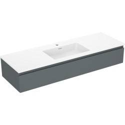 MEXEN/S - Orio kúpeľňová skrinka 140 cm s umývadlom Otis, 1 šuplík, grafit mat/biela mat (91A10-14023-1-BF66-W18M01)