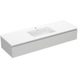 MEXEN/S - Orio kúpeľňová skrinka 140 cm s umývadlom Otis, 1 šuplík, sivá mat/biela mat (91A10-14023-1-BF62-W18M01)
