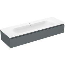 MEXEN/S - Orio kúpeľňová skrinka 140 cm s umývadlom Vela, 1 šuplík, grafit mat/biela mat (91A10-14023-1-BF66-W23M01)