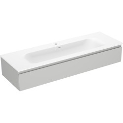 MEXEN/S - Orio kúpeľňová skrinka 140 cm s umývadlom Vela, 1 šuplík, sivá mat/biela mat (91A10-14023-1-BF62-W23M01)