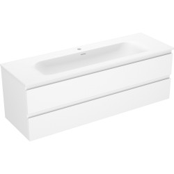 MEXEN/S - Orio kúpeľňová skrinka 140 cm s umývadlom Vela, 2 zásuvky, biela mat (91A10-14047-2-BFF01-W23M01)