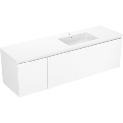MEXEN/S - Orio kúpeľňová skrinka 160 cm s umývadlom Otis pravá, 1S, 1D, biela mat (91A13-16047-3-BBFF01-W18P01)