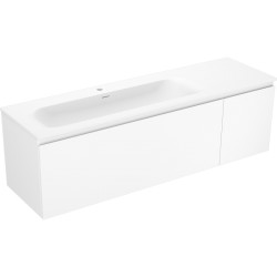 MEXEN/S - Orio kúpeľňová skrinka 160 cm s umývadlom Vela ľavá, 1S, 1D, biela mat (91A13-16047-3-BBFF01-W23L01)