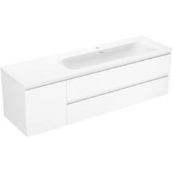 MEXEN/S - Orio kúpeľňová skrinka 160 cm s umývadlom Vela pravá, 2S, 1D, biela mat (91A13-16047-3-BBFFFF01-W23P01)