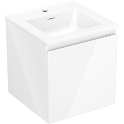 MEXEN/S - Orio kúpeľňová skrinka 45 cm s umývadlom Otis, 1 šuplík, biela lesk (91A10-04547-1-BF00-W18M00)