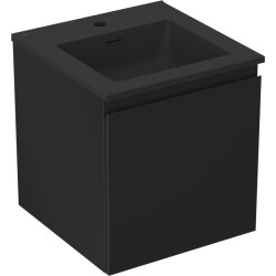 MEXEN/S - Orio kúpeľňová skrinka 45 cm s umývadlom Otis, 1 šuplík, čierna mat (91A10-04547-1-BF71-W18M71)