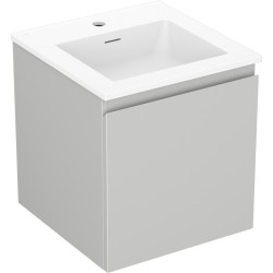 MEXEN/S - Orio kúpeľňová skrinka 45 cm s umývadlom Otis, 1 šuplík, šedá mat/biela mat (91A10-04547-1-BF62-W18M01)