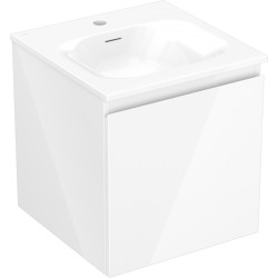 MEXEN/S - Orio kúpeľňová skrinka 45 cm s umývadlom Vela, 1 šuplík, biela lesk (91A10-04547-1-BF00-W23M00)
