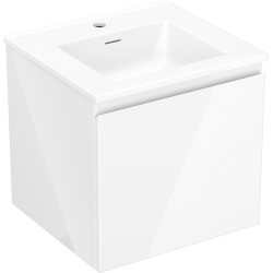 MEXEN/S - Orio kúpeľňová skrinka 50 cm s umývadlom Otis, 1 šuplík, biela lesk (91A10-05047-1-BF00-W18M00)