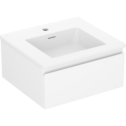 MEXEN/S - Orio kúpeľňová skrinka 50 cm s umývadlom Otis, 1 šuplík, biela mat (91A10-05023-1-BF01-W18M01)