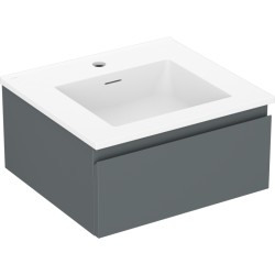 MEXEN/S - Orio kúpeľňová skrinka 50 cm s umývadlom Otis, 1 šuplík, grafit mat/biela mat (91A10-05023-1-BF66-W18M01)