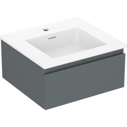 MEXEN/S - Orio kúpeľňová skrinka 50 cm s umývadlom Otis, 1 šuplík, grafit mat/biela mat (91A10-05023-1-BF66-W18M01)