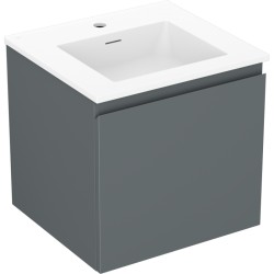 MEXEN/S - Orio kúpeľňová skrinka 50 cm s umývadlom Otis, 1 šuplík, grafit mat/biela mat (91A10-05047-1-BF66-W18M01)