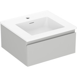 MEXEN/S - Orio kúpeľňová skrinka 50 cm s umývadlom Otis, 1 šuplík, šedá mat/biela mat (91A10-05023-1-BF62-W18M01)