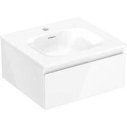 MEXEN/S - Orio kúpeľňová skrinka 50 cm s umývadlom Vela, 1 šuplík, biela lesk (91A10-05023-1-BF00-W23M00)