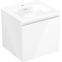 MEXEN/S - Orio kúpeľňová skrinka 50 cm s umývadlom Vela, 1 šuplík, biela lesk (91A10-05047-1-BF00-W23M00)