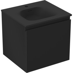 MEXEN/S - Orio kúpeľňová skrinka 50 cm s umývadlom Vela, 1 šuplík, čierna mat (91A10-05047-1-BF71-W23M71)