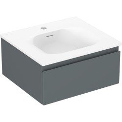 MEXEN/S - Orio kúpeľňová skrinka 50 cm s umývadlom Vela, 1 šuplík, grafit mat/biela mat (91A10-05023-1-BF66-W23M01)