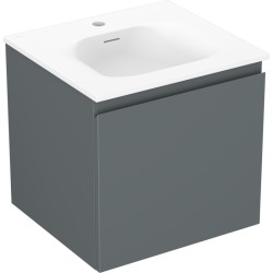 MEXEN/S - Orio kúpeľňová skrinka 50 cm s umývadlom Vela, 1 šuplík, grafit mat/biela mat (91A10-05047-1-BF66-W23M01)