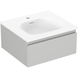 MEXEN/S - Orio kúpeľňová skrinka 50 cm s umývadlom Vela, 1 šuplík, sivá mat/biela mat (91A10-05023-1-BF62-W23M01)