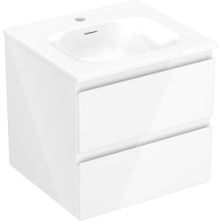 MEXEN/S - Orio kúpeľňová skrinka 50 cm s umývadlom Vela, 2 zásuvky, biela lesk (91A10-05047-2-BFF00-W23M00)