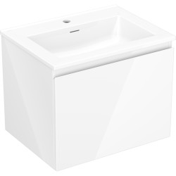 MEXEN/S - Orio kúpeľňová skrinka 60 cm s umývadlom Otis, 1 šuplík, biela lesk (91A10-06047-1-BF00-W18M00)
