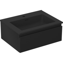 MEXEN/S - Orio kúpeľňová skrinka 60 cm s umývadlom Otis, 1 šuplík, čierna mat (91A10-06023-1-BF71-W18M71)