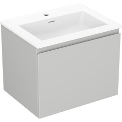 MEXEN/S - Orio kúpeľňová skrinka 60 cm s umývadlom Otis, 1 šuplík, sivá mat/biela mat (91A10-06047-1-BF62-W18M01)