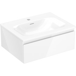 MEXEN/S - Orio kúpeľňová skrinka 60 cm s umývadlom Vela, 1 šuplík, biela lesk (91A10-06023-1-BF00-W23M00)