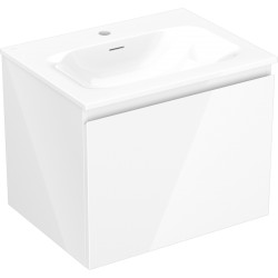 MEXEN/S - Orio kúpeľňová skrinka 60 cm s umývadlom Vela, 1 šuplík, biela lesk (91A10-06047-1-BF00-W23M00)