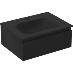 MEXEN/S - Orio kúpeľňová skrinka 60 cm s umývadlom Vela, 1 šuplík, čierna mat (91A10-06023-1-BF71-W23M71)