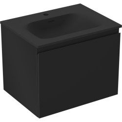 MEXEN/S - Orio kúpeľňová skrinka 60 cm s umývadlom Vela, 1 šuplík, čierna mat (91A10-06047-1-BF71-W23M71)