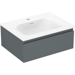 MEXEN/S - Orio kúpeľňová skrinka 60 cm s umývadlom Vela, 1 šuplík, grafit mat/biela mat (91A10-06023-1-BF66-W23M01)