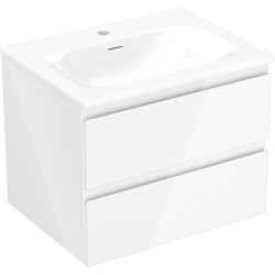 MEXEN/S - Orio kúpeľňová skrinka 60 cm s umývadlom Vela, 2 zásuvky, biela lesk (91A10-06047-2-BFF00-W23M00)