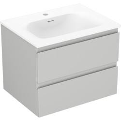 MEXEN/S - Orio kúpeľňová skrinka 60 cm s umývadlom Vela, 2 zásuvky, sivá mat/biela mat (91A10-06047-2-BFF62-W23M01)
