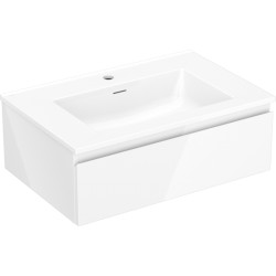 MEXEN/S - Orio kúpeľňová skrinka 70 cm s umývadlom Otis, 1 šuplík, biela lesk (91A10-07023-1-BF00-W18M00)