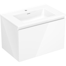 MEXEN/S - Orio kúpeľňová skrinka 70 cm s umývadlom Otis, 1 šuplík, biela lesk (91A10-07047-1-BF00-W18M00)