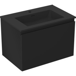 MEXEN/S - Orio kúpeľňová skrinka 70 cm s umývadlom Otis, 1 šuplík, čierna mat (91A10-07047-1-BF71-W18M71)