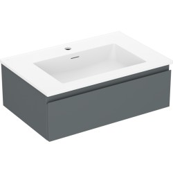 MEXEN/S - Orio kúpeľňová skrinka 70 cm s umývadlom Otis, 1 šuplík, grafit mat/biela mat (91A10-07023-1-BF66-W18M01)