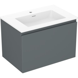 MEXEN/S - Orio kúpeľňová skrinka 70 cm s umývadlom Otis, 1 šuplík, grafit mat/biela mat (91A10-07047-1-BF66-W18M01)