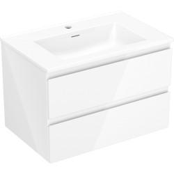 MEXEN/S - Orio kúpeľňová skrinka 70 cm s umývadlom Otis, 2 zásuvky, biela lesk (91A10-07047-2-BFF00-W18M00)