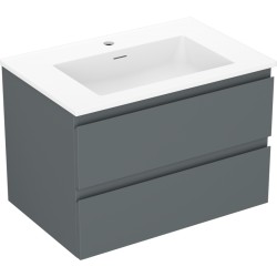 MEXEN/S - Orio kúpeľňová skrinka 70 cm s umývadlom Otis, 2 zásuvky, grafit mat/biela mat (91A10-07047-2-BFF66-W18M01)