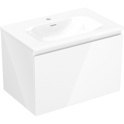 MEXEN/S - Orio kúpeľňová skrinka 70 cm s umývadlom Vela, 1 šuplík, biela lesk (91A10-07047-1-BF00-W23M00)