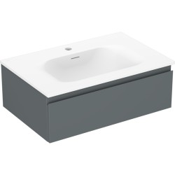 MEXEN/S - Orio kúpeľňová skrinka 70 cm s umývadlom Vela, 1 šuplík, grafit mat/biela mat (91A10-07023-1-BF66-W23M01)